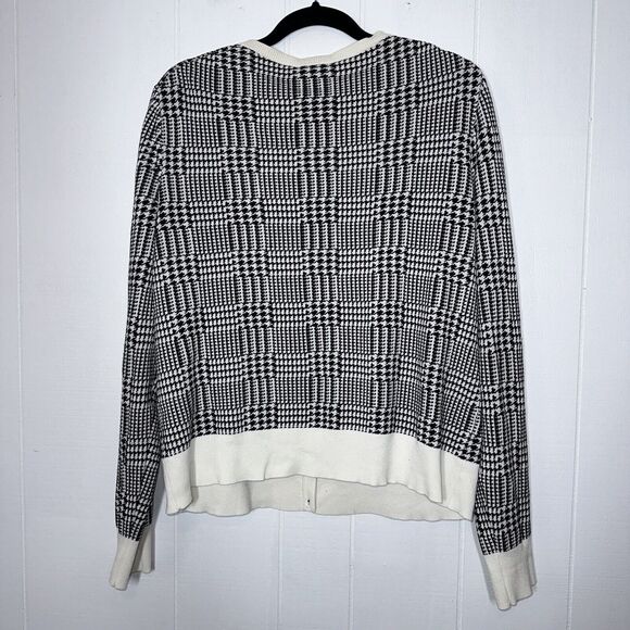 Ann Taylor Women's Houndstooth Cardigan Sweater Black Size M/L? - Picture 3 of 6